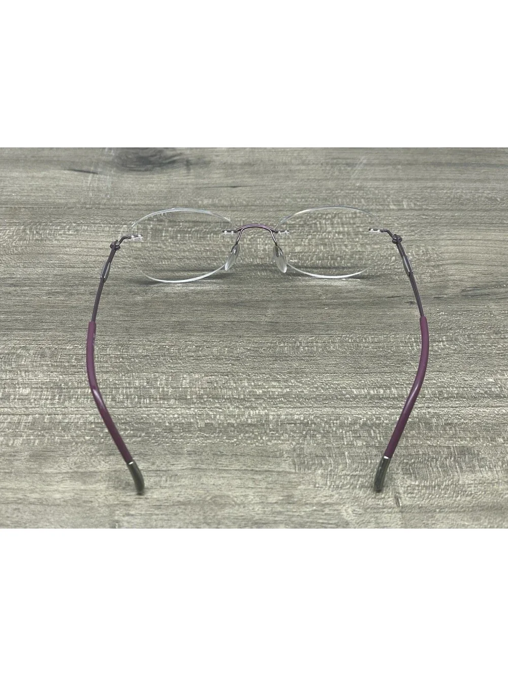 SILHOUETTE 5521 FE 4040 Purple Oval Rimless Eyeglasses 48[]17-135 FRAMES ONLY